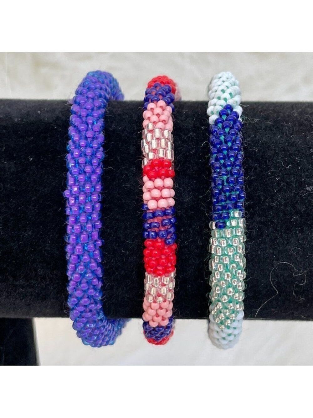 HAND CRAFTED in Nepal Beaded Bracelets (set of 3) #171